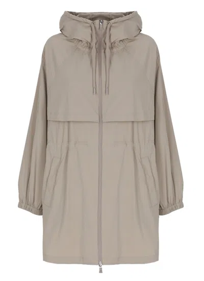 Herno Beige Stretch Parka In Gray