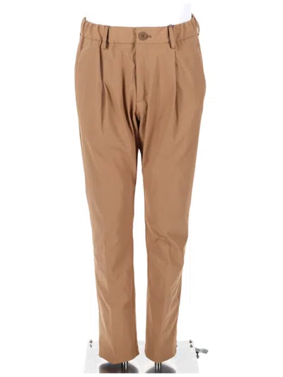 HERNO BEIGE STRUCTURED STRAIGHT-LEG PANTS