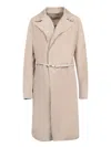 Herno Beige Suede Duster Coat In Beige