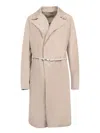 Herno Beige Suede Duster Coat In Neutrals