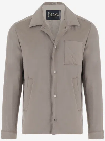 HERNO BEIGE SUEDE EFFECT JACKET