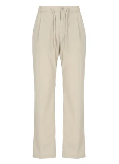 Herno Beige Tech Fabric Pants In Multi