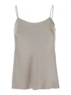 Herno Beige Top With Spaghetti Straps In Satin Woman In Beige