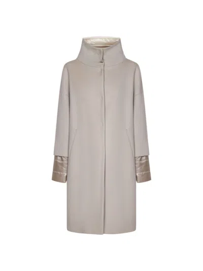 Herno Beige Turtleneck Coat
