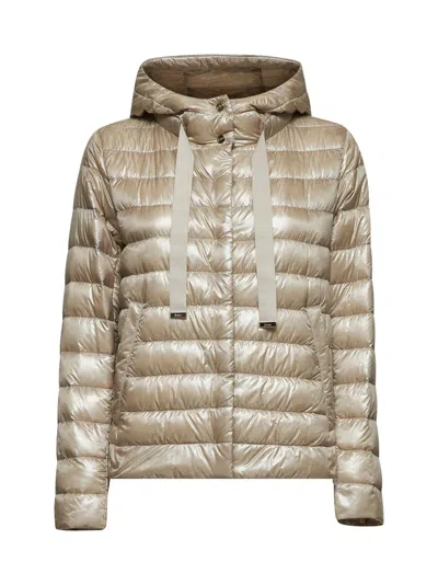 Herno Beige Ultralight Nylon Hooded Jacket In Brown