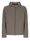 Herno Beige Waterproof Jacket With Adjustable Hood In Gray