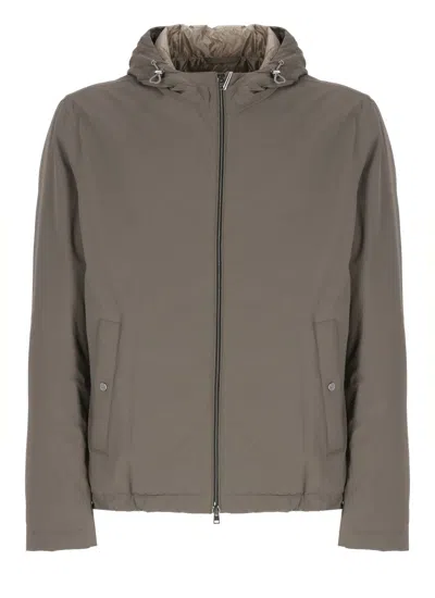 HERNO BEIGE WATERPROOF JACKET WITH ADJUSTABLE HOOD