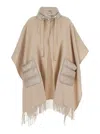 Herno Beige Wool Capes In Neutral