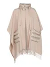 Herno Fringed Cape In Beis