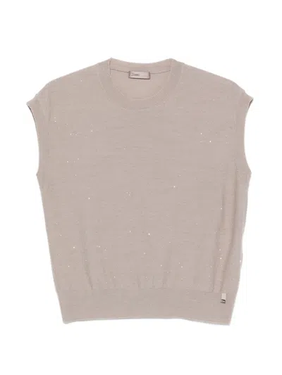 Herno Beige Wool Polyamide Sweater In Pink
