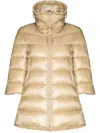 Herno Beige Woven Half Coat With High Collar In Neutral