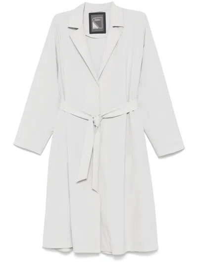 Herno Belted Coat In Grey