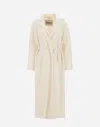 Herno Belted Coat In New Modern Wool In White