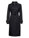 Herno Women Blue Delon Double-breasted Trench Coat In Black