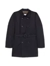 Herno Belted Double-breasted Coat In Black
