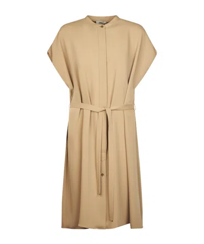 Herno Belted Midi Dress In Nude
