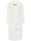 Herno Belted Long-sleeved Coat In White