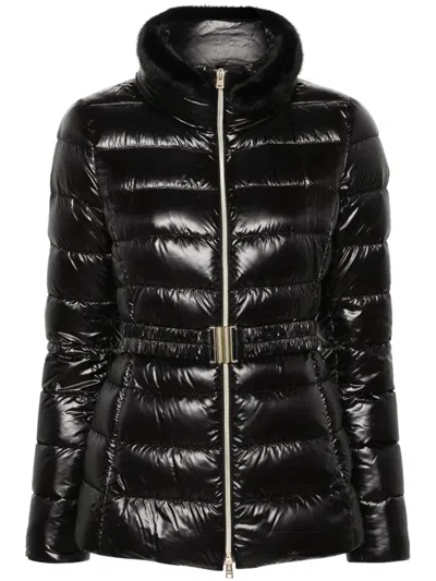 HERNO BELTED HIGH-NECK DOWN JACKET