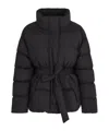 Herno Belted High Neck Puffer Jacket In Black