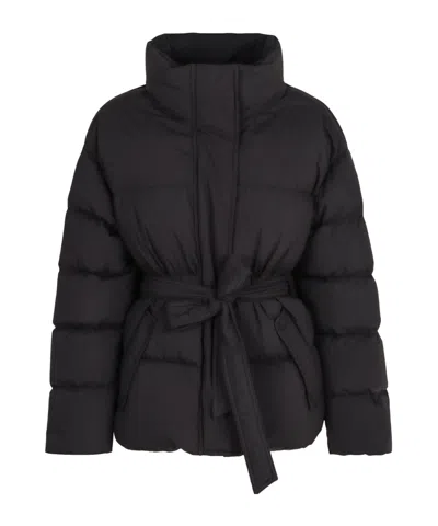 Herno Belted High Neck Puffer Jacket In Black