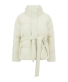 Herno Belted High Neck Puffer Jacket In White