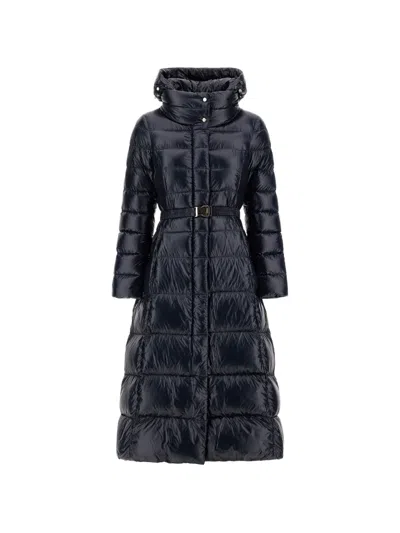Herno Belted Hooded Coat In Black