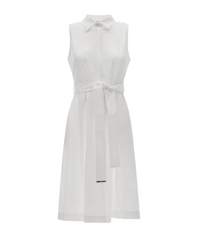 HERNO HERNO SHIRT COLLAR SLEEVELESS MIDI DRESS
