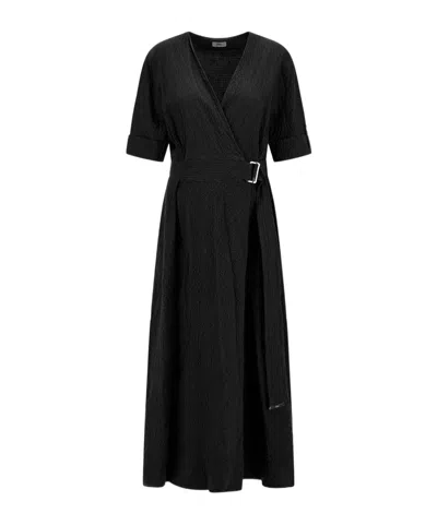 Herno Belted Midi Dress In Black