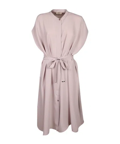 Herno Belted Midi Dress In Brown