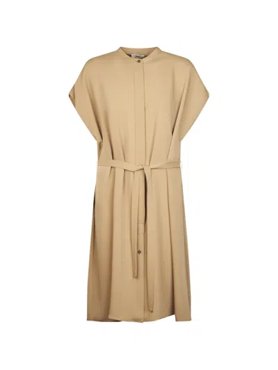 Herno Belted Midi Dress In Nude