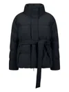 Herno Belted High Neck Puffer Jacket In Blue