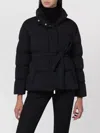 Herno Belted Puffer Jacket High Collar In Black