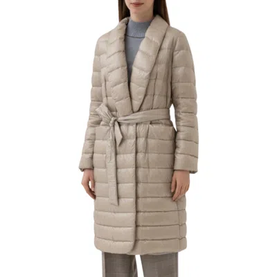 Herno Belted Quilted Down Jacket In Chantilly In Gray