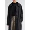 Herno Belted Reversible Fluid Wool Blend Gabardine & Nylon Ultralight Trench Coat In Black
