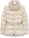 Herno Belted Short Down Jacket In Beige