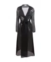 Herno Belted Sheer Coat In Black