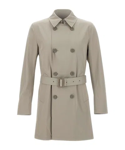 Herno Belted Trench Coat In Beige