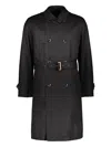 Herno Belted Trench Coat In Black