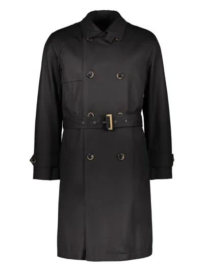 Herno Belted Trench Coat In Black