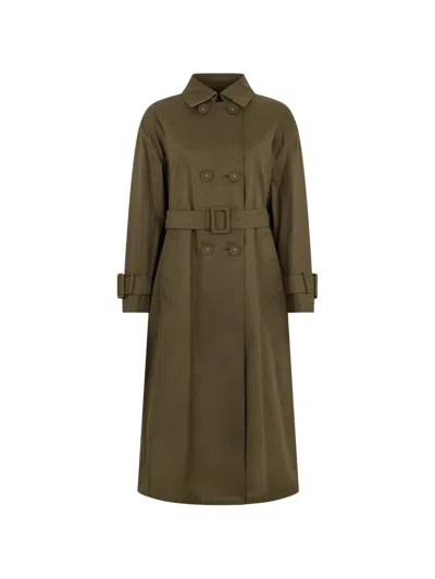 Herno Belted Trench Coat In Green