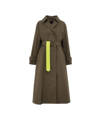 Herno Belted Trench Coat In Light Military