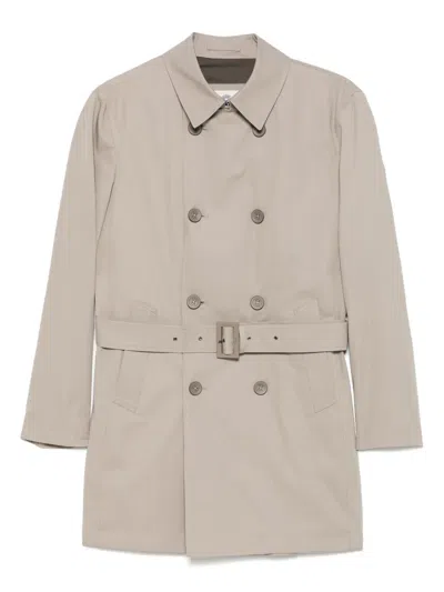 Herno Belted Trench Coat In Neutrals