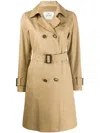 Herno Belted Trench Coat In Neutrals