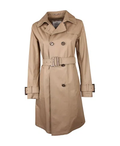 Herno Belted Trench Coat In Nude