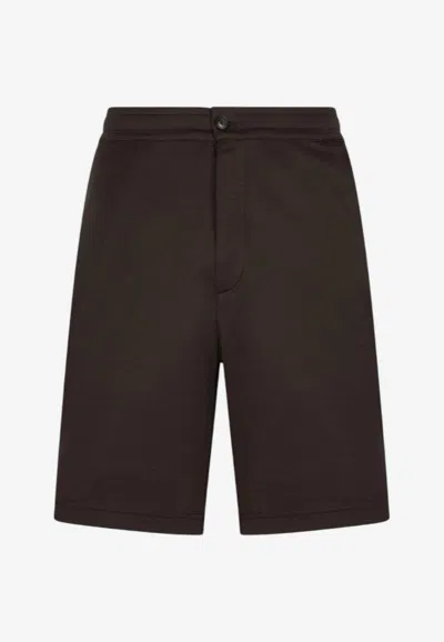 Herno Bermuda Track Shorts With Small-plaque In Black