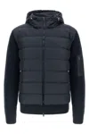 Herno Bi-material Down Jacket In Black