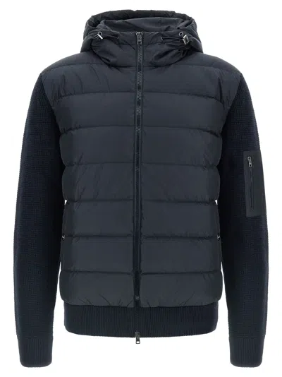 Herno Bi-material Down Jacket Puffer Jackets Blue
