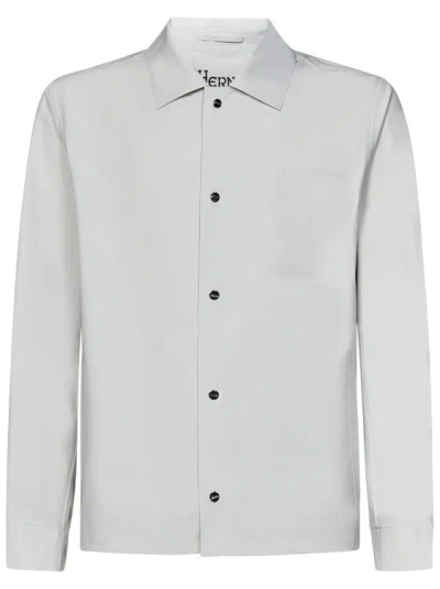 Herno Bi-stretch Fabric Shirt Jacket In White