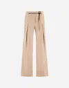 Herno Bi-stretch Lurex Wool Trousers In Neutral