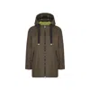 Herno Bicolor Cotton Coat In Green